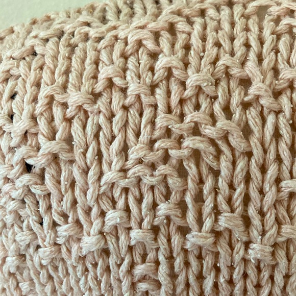 VINTAGE | Silk Blend Handknit 🩰 Pink Sleeveless Tunic Sweater Large - Picture 5 of 10